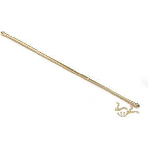 Fantasia Cafe Decorative Window Curtain Rod, 28"- 48" Adjustable Width, 7/16" Diameter, 3/4" Projection - Brass with Matching Finials - Easy to Install Telescoping Rod - Brackets & Hardware Included