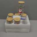 6 Pieces Christmas Can Glass 16oz Coffee Glass Cup with Bamboo Lid and Straw Santa Claus, Elk, Christmas Tree Can Glass for for Water, Juice, Milk, Beer, Whiskey and Christmas Party Supplies