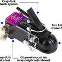 2-5/16" Heavy Duty Adjustable Trailer Coupler Channel-Mount SAE Class IV 15000 lbs Black