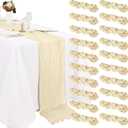 20 Pack Lvory Cheesecloth Table Runner 10FT Boho Gauze Fabric Cheese Cloth Table Runners for Wedding ,Party,Baby Shower, Bridal Party, Rustic Farmhouse and Table Decorations