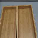 Fabsome Kitchen Utensil Drawer Organizer, Bamboo Silverware Cutlery Flatware Organizer Bins, Wooden Container Storage Trays for Bathroom Vanity Junk Drawer, 15" x 6" Set of 2