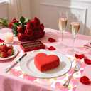 Sweet Hearts Valentine's Day Placemats, 50 Count Disposable Pink Heart Table Mats with Yellow Dots for Anniversary, Wedding Party Dinner Romantic Dining Decor