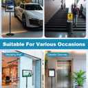 2 Pack Sign Holder Stand 8.5x11 inch for Display, Height Adjustable Floor Standing Signage Stand with 360 Rotated Snap Open Frame for Malls, Schools, Advertising, Outdoor Poster Stand