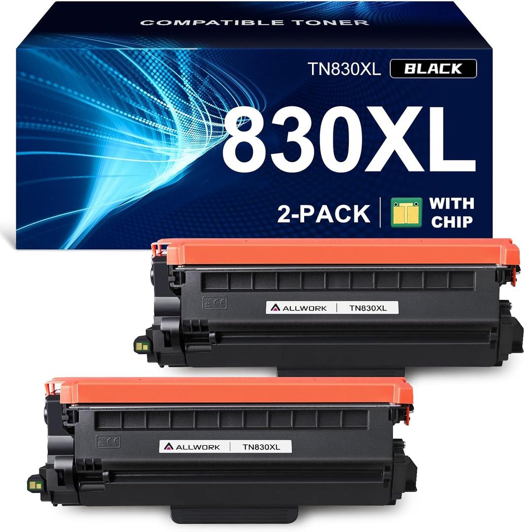 TN830XL Toner Cartridge Compatible Replacement for Brother DCP L2640DW L2647DW HL L2420DW L2460DW L2460DWXL L2465DW L2480DW L2865DW MFC L2820DW L2900DWXL L2980DW (2 Black)