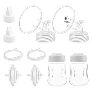Momstouch Pump Parts Compatible with Spectra S1/S2/9 Plus, Not Original Accessories, Full Set Replacements Include 30mm Flange, Duckbill Valve, Backflow Protector, Tubing and Bottle, Full Set-30mm