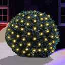 100 LED Christmas Lights 5 ftx5ft Christmas Net Lights Outdoor Indoor Mesh Christmas Decorations Lights string,Perfect for Bushes or Trees, Green WireWarm White