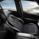Car Seat Covers, Premium Perforated Napa Leather, Semi Universal Fit, Front Seat with Storage Bag, Full Set for SUV Truck Sedan (Black, Front Row Single seat)