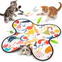 Interactive Cat Toys for Indoor CatsRechargeable Automatic Hide and Seek Kittens Toy with Moving Wand Feathers,Fluttering Butterfly,Real Mouse Squeaky,Motion Activated for Exercise & Bored Adult Cats