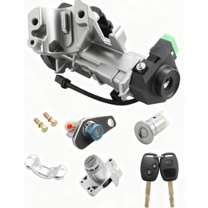 Ignition Switch Lock Cylinder Assembly Compatible with 2006-2011 Honda Accord 2006-2011 Civic 2007-2010 Honda CR-V FIT Odyssey 06350-SAA-G30 35100-SDA-A71, Chip ID46 Immobilizer Keys