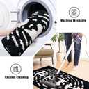 Black and White Non-Slip Bathroom Rug, Soft Absorbent Bath Mat, Machine Washable and Quick-Drying, Perfect for Bathtub, Bedroom, Shower, and Living Room, 20" x 32"