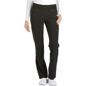 Cherokee Scrubs for Women Mid Rise Straight Leg Scrub Pants For Women Pull-on Bottoms with 6 Pockets & 360 Stretch - CK002 (Large, Black) Cherokee Scrubs for Women Mid Rise Straight Leg Scrub Pants For Women Pull-on Bottoms with 6 Pockets & 360 Stretch - CK002 (Large, Black)