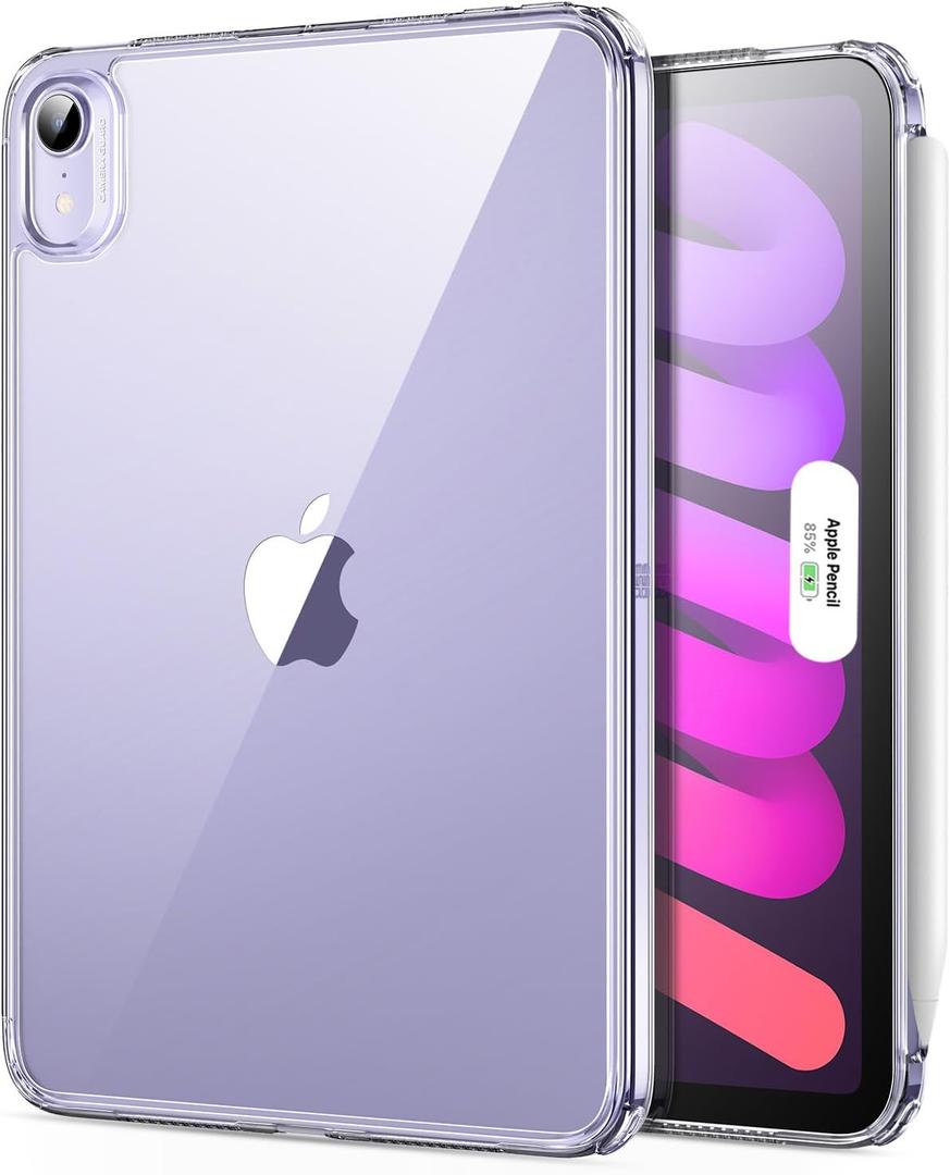 ESR for iPad mini 7 A17 Pro Case, iPad mini 7th/6th Generation Case (2024/2021), Slim and Light, Shock and Drop Protection, Yellowing Resistant, Hard Back, Supports Pencil Pro & Pencil (USB-C), Clear