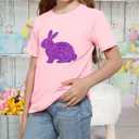 Toddler Easter Shirt: Boys Girls Cute Bunny Tshirt Kids Happy Easter Rabbit Tee Shirts (Pink)