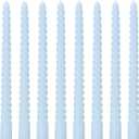 8 Pack 10 Inch Baby-Blue Spiral Taper Candle Set, 7/8 Inch Unscented Driples Candlesticks for Home Decoration, 6-7 Hours Burn