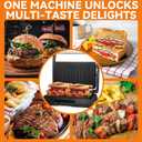 Baker's Friend 2 Slices of Mini Panini Press Electric Grill, Panini Grill Press Sandwich Maker Press, Sandwichera Electrical for Pancakes & Eggs, Oil Tray, Non Stick Surfaces, Stainless Steel