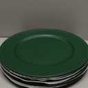 Leemxiiny Set of 12 Green Charger Plates with Beaded. 13" Reusable Plastic Table Chargers for Dinner Plates