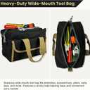 Hannibal Tactical Tool Pouch Bag with Easy Lift Handles, Portable Tool Tote Organizer with Multi-Pocket and Wide Mouth Design, Black/Coyote