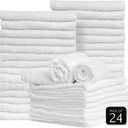 Salon Towels for Hair Stylist - Pack of 24, Not Bleach Proof, 16 by 27 Inches, Highly Absorbent Cotton Towels for Hand, Gym, Beauty, Spa, and Home Hair Care (White)