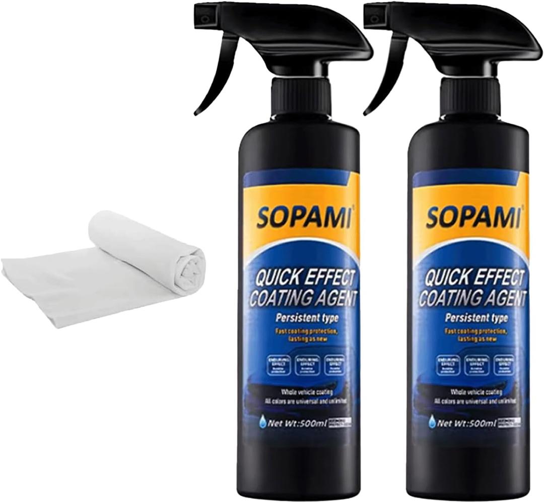 Sopami Ceramic Paint Sealant, Ceramic Coating Maximum Gloss & Shine ceramic wax, car coating spray Extremely Hydrophobic Ceramic Spray Coating for Cars, RVs, Motorcycles, Boats, and ATVs (16.91 Fl Oz (Pack of 2))