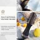Dual Voltage Blow Dryer Brush Travel Hair Dryer Brush in One,2 inch Oval Shape Hot Air Brush,Travel Hair Tools/Volumizer/Straightener/Curler,European Blow Dry Brush with Universal Adapter