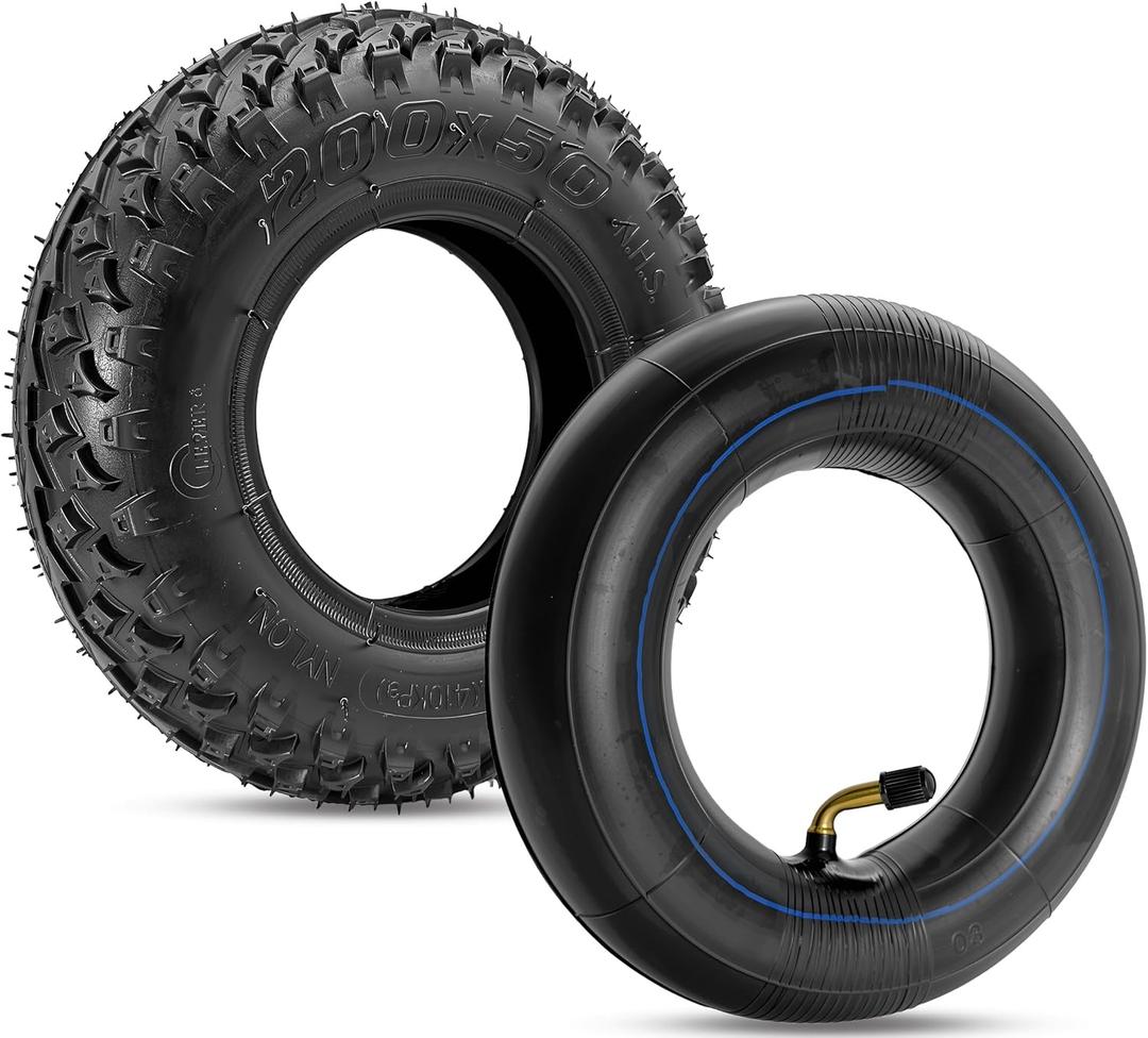 200x50 Scooter Tire, 200x50 8x2 Inner Tube Set No Flats Tire for Razor E100 E150 E200 Power Core E100 Dune Buggy Epunk Powerrider 360, 8 Inch Offroad Electric Scooter Replacement Wheels