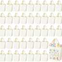 Amylove 48 Pcs Mini Tote Bag Sublimation Blank Canvas Tote Bags Reusable Grocery Luggage DIY Sack Goody for Party Even (6.5 x 6 Inch,Natural Color)