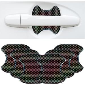 6 Pcs Black Carbon Fiber Car Door Handle Protector, 3D Door Handle Scratch Protector for Vehicles, Universal Cars Accessories for Most Models, Cars Doors Handles Cup Protectors Stickers