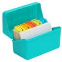 H4D 3x5 Index Card Holder with 100 Heavyweight Ruled Index Cards and 25 Plastic Dividers, Teal