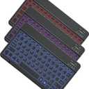 OMOTON Bluetooth Keyboard, Wireless Rechargeable Keyboard for iPad, iPad Pro, iPad mini, iPad Air with Illuminated LED (Black)