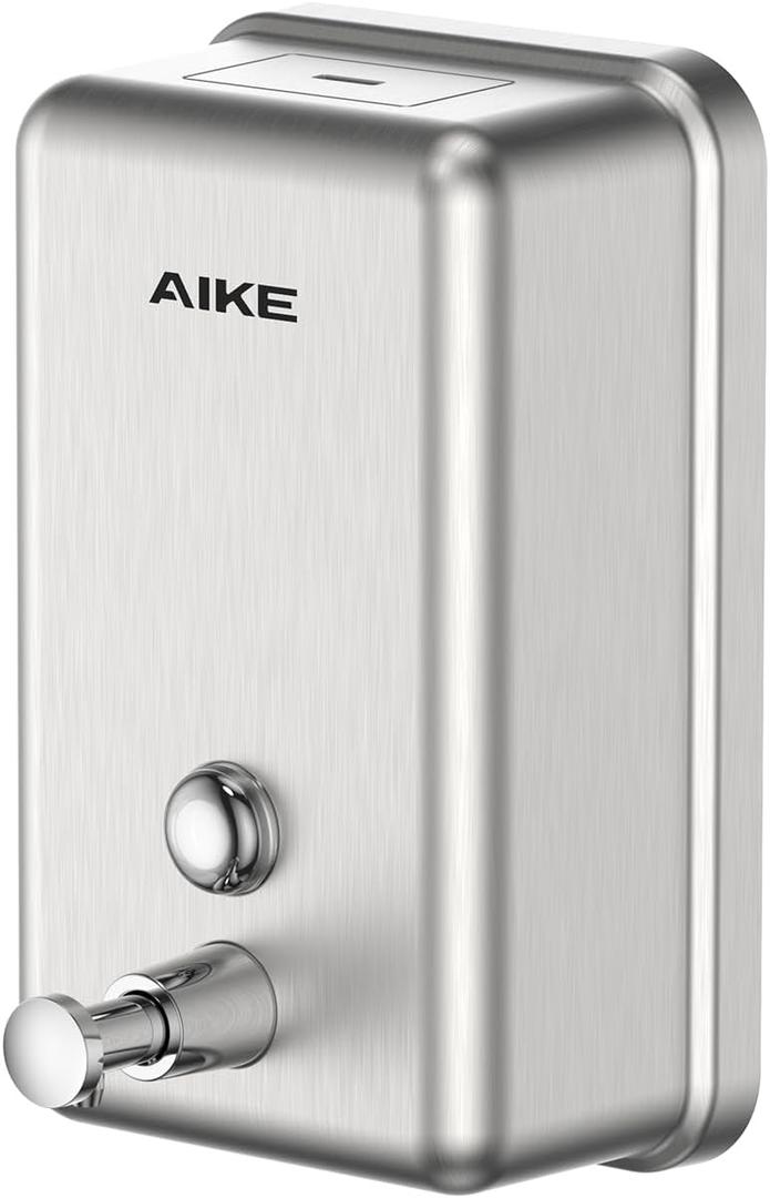 AIKE 37oz Surface Mount Stainless Steel Soap Dispenser for Commercial,Brushed Stianless Steel Finish Model AK1003