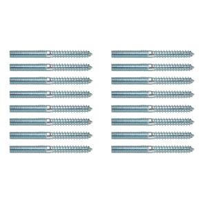 2 x 16pcs Galvanized Double-Ended Teeth Tip Tail Furniture M6X70 Self-Tapping Screw Inner Plum Double-Ended Tooth Screw