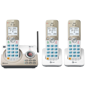 AT&T DL72319 DECT 6.0 3Handset Cordless Phone for Home with Connect to Cell, Call Blocking, 1.8" Backlit Screen, Big Buttons, intercom, and Unsurpassed Range