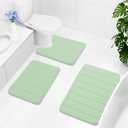 Buganda Memory Foam Bath Mat, 30" x 20", Ultra Soft and Non-Slip Bathroom Rugs, Water Absorbent and Machine Washable Bath Rug for Bathroom, Shower, and Tub, Sage Green