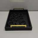 16"x12" Serving Trays with Handles, Black Decorative Serving Tray, Ottoman Trays for, Living Room, Bathroom, and Outdoors Decorative Trays (Black)