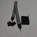 TiMOVO Clip and Go Phone Strap Crossbody with Leather Wallet, Adjustable Anti-Theft Phone Lanyard Checkered Black & White
