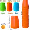 3-in-1 Cup Stacking Set; Toddler to Young Kids Quick Stacking Cups Game; Montessori Stackable Cups to Develop Hand-Eye Coordination, Motor Skills and Creative Play; Stack Cups and Ball Game; Ages 3+, 1 inches x 1.02 inches