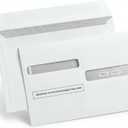 W2 tax Form Envelopes, Double Window Security Envelope for 4-Up Style W-2 Tax Forms, Self Seal, Security Tintet W-2 Tax Forms Envelopes 25 Pack