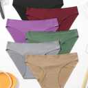 Caterlove Women's Seamless Underwear No Show Stretch Bikini Panties Silky Invisible Hipster 6 Pack (L)