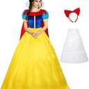 Ainiel Classic Deluxe Lolita Costume Fairytale Dress Role Cosplay for Adults Princess Costume with Petticoat, Size M