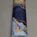 4-in-1 Large Gaming Mouse Pad, Keyboard Wrist Rest Pad & Wrist Support Mousepad Set, Extended Desk Pad Waterproof Desk Mat for Home Office Study Game - Blue Gold Marble