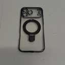 Magnetic for iPhone 17 Pro Max Case with Invisible Stand[Compatible with MagSafe][Full Camera Lens Protector][Military Drop Protection] Shockproof Not Yellowing Clear Slim Soft for Women Men (Black)