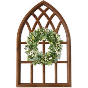 Sintosin Farmhouse Arched Window Frame Wall Decor 20 x 32 Inches, Wood, 31.5"L x 19.7"W