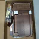 TESLYAR Wood Phone Docking Station for Men - Desk or Nightstand Organizer - Birthday Gifts for Husband, Dad - Anniversary Idea from Wife - Key Holder, Stand Wallet, Watch & Essentials (Bourbon Brown)