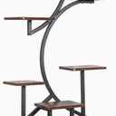 8-Tier Indoor Plant Stand with Adjustable Grow Lights, 61in Tall Metal Frame Plant Shelf, Corner Plant Shelf for Multiple Potted Plants, Large Space-Saving Plant Rack for Patio(No Light)