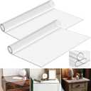 Nightstand Protector, Clear Plastic Table Cover Protector 15.8 x 23.6 Inch, 1.5mm Thick Rectangle PVC Coffee Dresser Table Cover Mat, Can Be Trimmed to Fit Irregular Occasion (2 Pieces, Frosted)