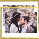 4x6 Floating Picture Frames Set of 2, Made of Metal and Double Real Glass, for Photo Size up to 6x8, Tabletop Display Home or Wedding Decoration (Horizontal Gold)