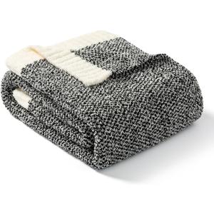 Snuggle Sac Heather Black Throw Blanket for Couch 50x70 inches, Super Soft Warm Blankets Cozy Knit Fuzzy Plush Lightweight Oversized Throws for Sofa, Bed, Camping, Picnic, Black, 50" x 70"