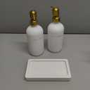 Prus Waso Gold Soap Dispenser Set, Glass Soap Dispenser with Stainless Steel Pump, Perfect for Modern Kitchen Counter Decor. (Gold)