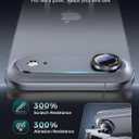 3 x Goton Compatible for iPhone Air Camera Lens Protector 2025, 1-Pack Aluminum Alloy Metal Cover with HD Tempered Glass for iPhone 17 Air, Pro Camera Style, Shatter-Resistant, Scratch-Proof (Blue)