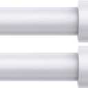 2 Pack Curtain Rods for Windows 32-96 Inch, 1 Inch Adjustable White Curtain Rod Set with Brackets, Easy Install